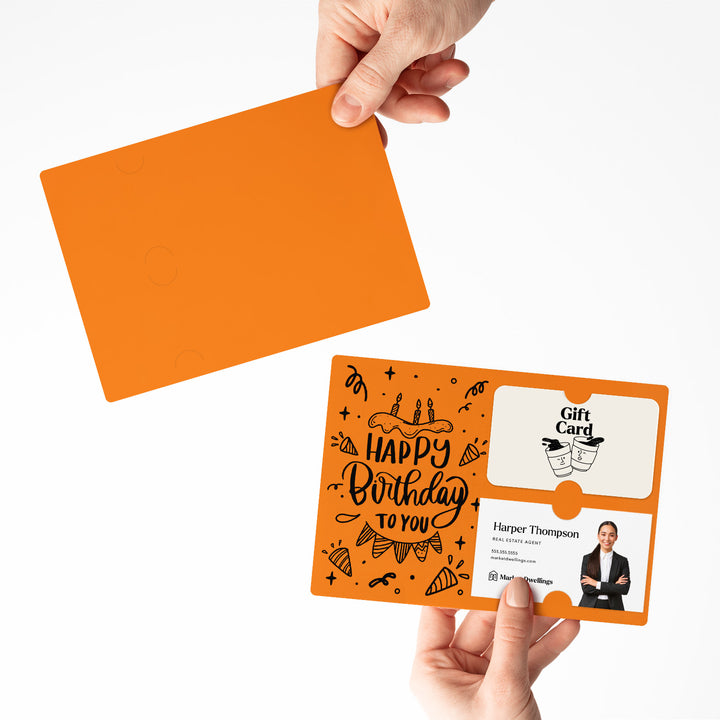 Set of "Happy Birthday" Gift Card & Business Card Holder | Envelopes Included | M24-M008 Mailer Market Dwellings