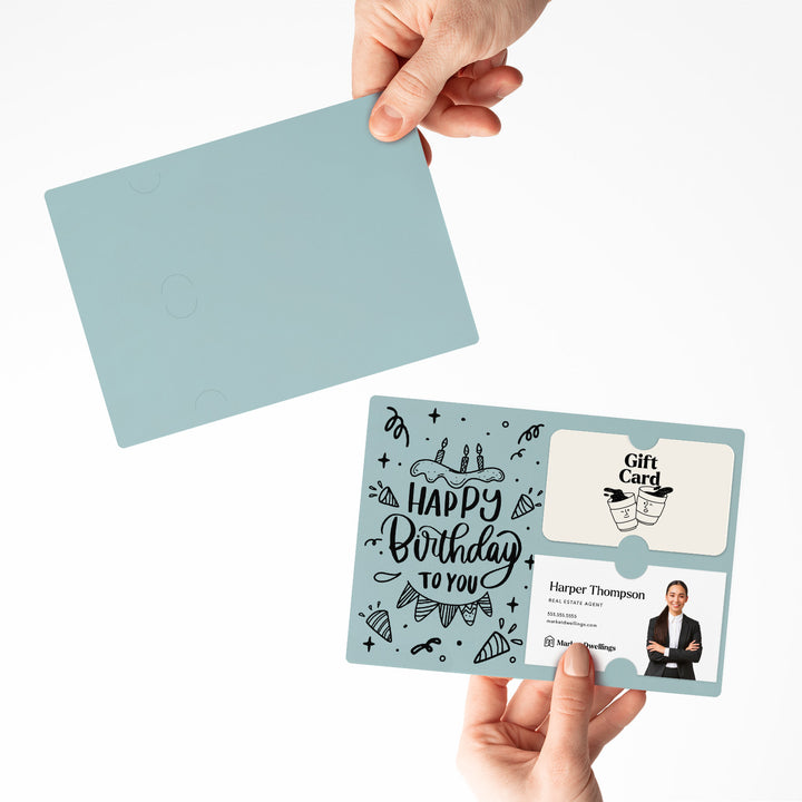 Set of "Happy Birthday" Gift Card & Business Card Holder | Envelopes Included | M24-M008 Mailer Market Dwellings