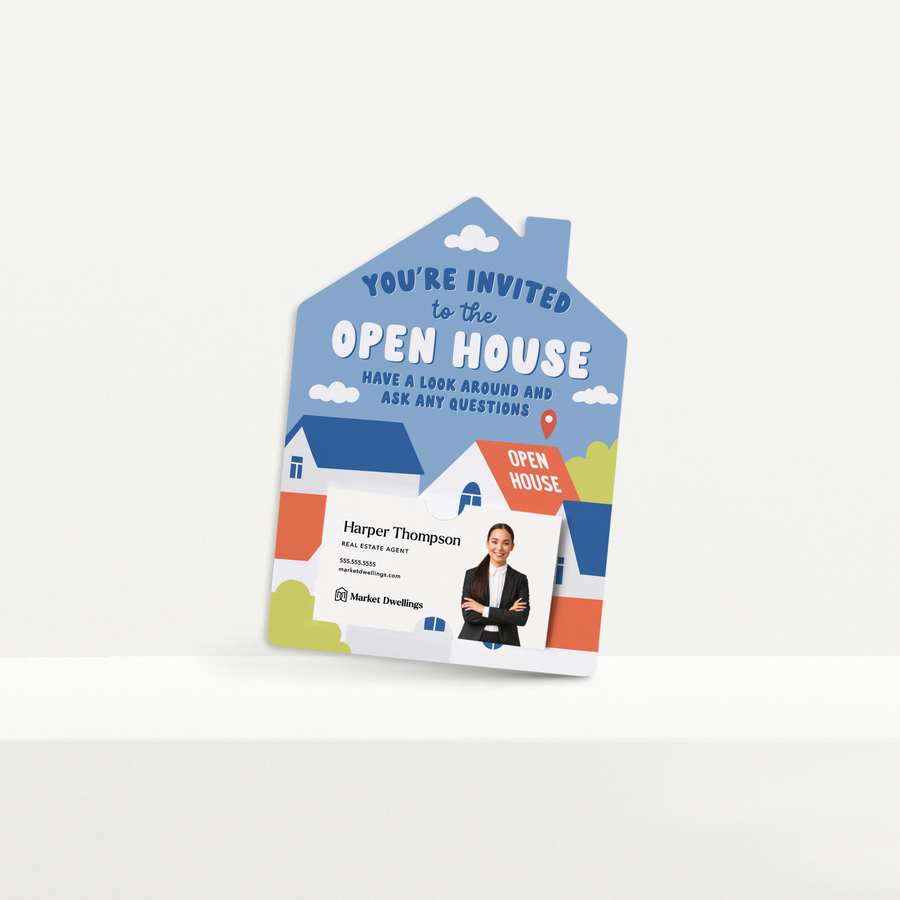 Set of You're invited to the Open House | Mailers | Envelopes Included | M241-M001 Mailer Market Dwellings   