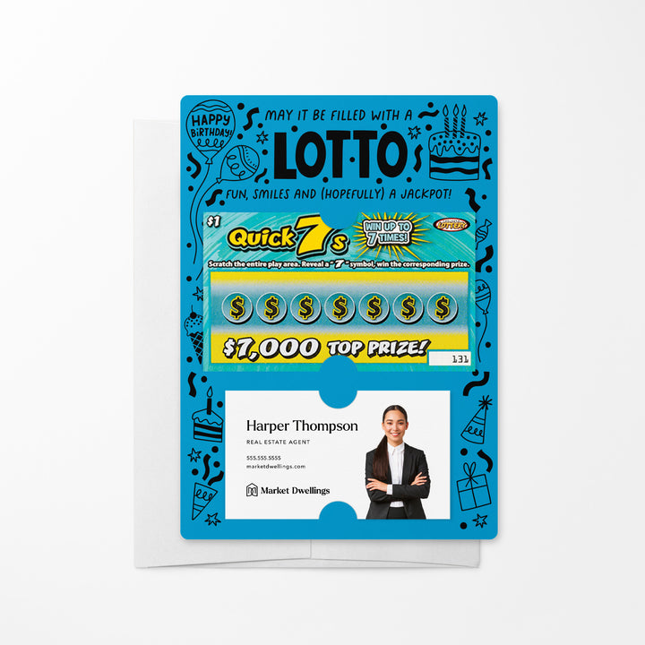 Set of Happy Birthday Scratch-off Lotto Mailers | Envelopes Included Mailer Market Dwellings ARCTIC