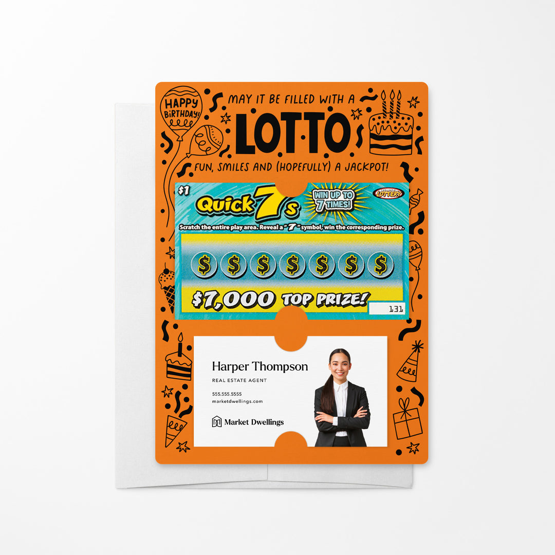 Set of Happy Birthday Scratch-off Lotto Mailers | Envelopes Included Mailer Market Dwellings CARROT