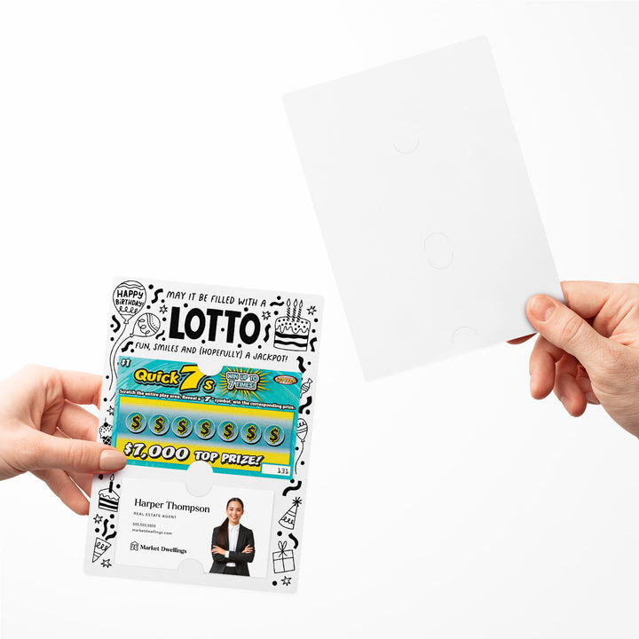 Set of Happy Birthday Scratch-off Lotto Mailers | Envelopes Included Mailer Market Dwellings