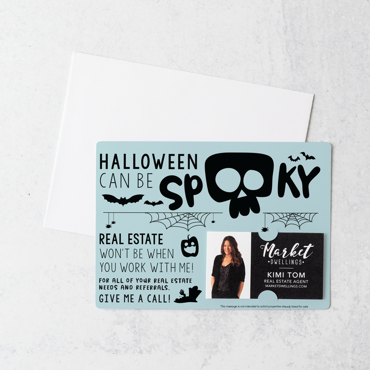 Set of Halloween Can Be Spooky Mailers | Envelopes Included | M26-M003 Mailer Market Dwellings LIGHT BLUE  