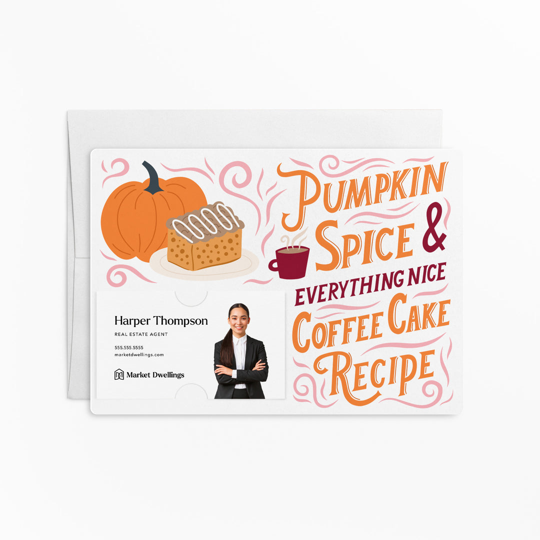 Set of Pumpkin Spice And Everything Nice Coffee Cake Recipe | Fall Mailers | Envelopes Included | M26-M004 Mailer Market Dwellings