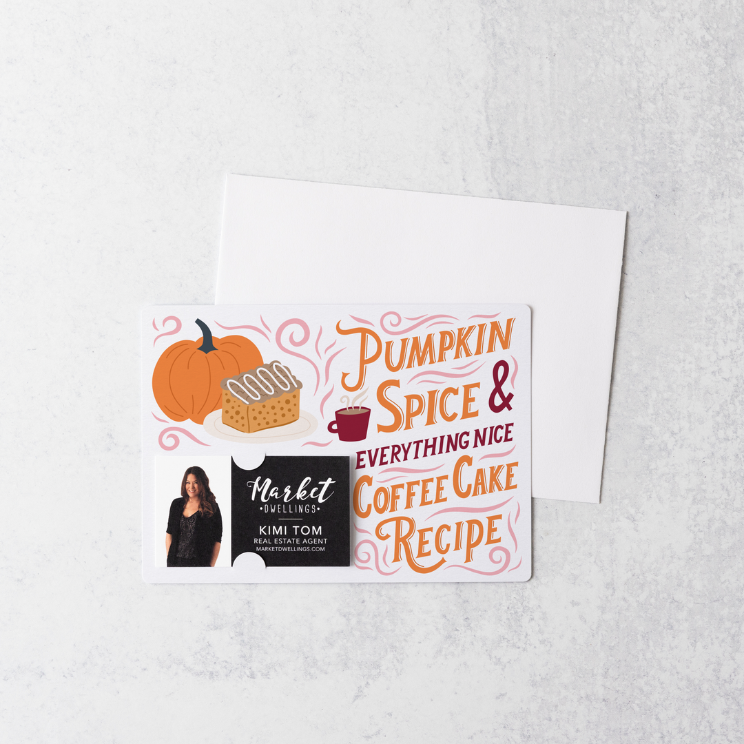 Set of Pumpkin Spice And Everything Nice Coffee Cake Recipe | Fall Mailers | Envelopes Included | M26-M004