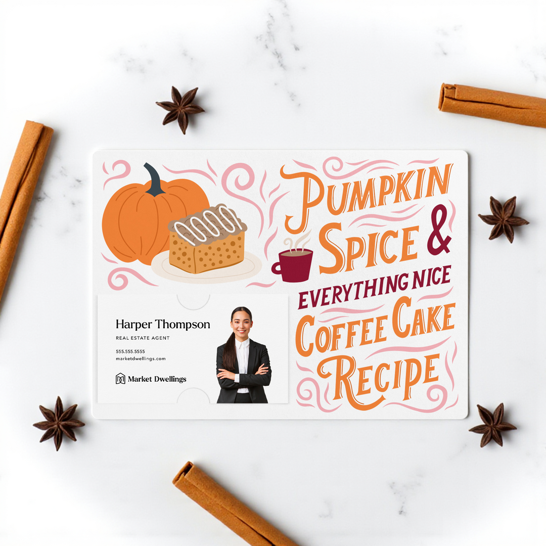 Set of Pumpkin Spice And Everything Nice Coffee Cake Recipe | Fall Mailers | Envelopes Included | M26-M004 Mailer Market Dwellings