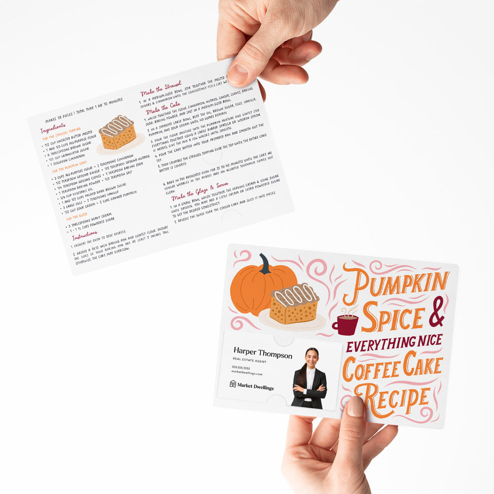 Set of Pumpkin Spice And Everything Nice Coffee Cake Recipe | Fall Mailers | Envelopes Included | M26-M004 Mailer Market Dwellings