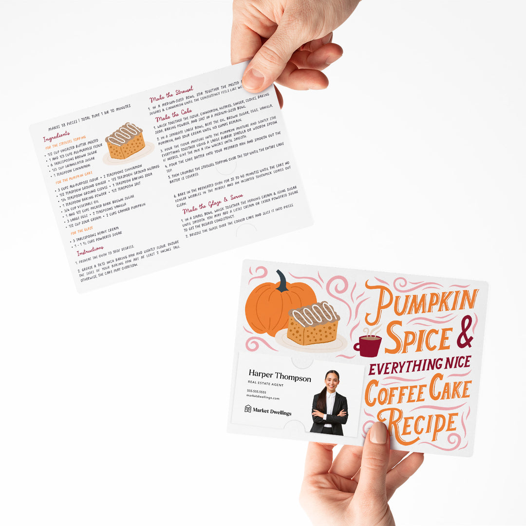 Set of Pumpkin Spice And Everything Nice Coffee Cake Recipe | Fall Mailers | Envelopes Included | M26-M004 Mailer Market Dwellings