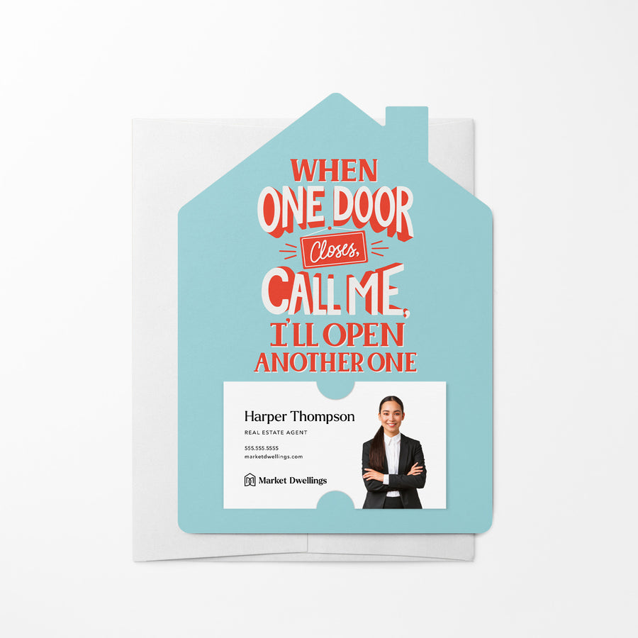 Set of When One Door Closes, Call Me, I’ll Open Another One. | Mailers | Envelopes Included | M268-M001-AB Mailer Market Dwellings SKY