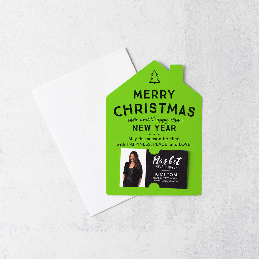 Set of Merry Christmas and Happy New Year Mailers | Envelopes Included | M27-M001 Mailer Market Dwellings GREEN APPLE  