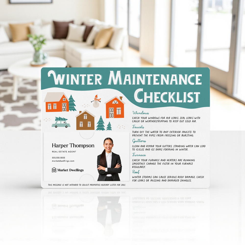 Set of Winter Maintenance Checklist | Winter Mailers | Envelopes Included | M27-M004 Mailer Market Dwellings