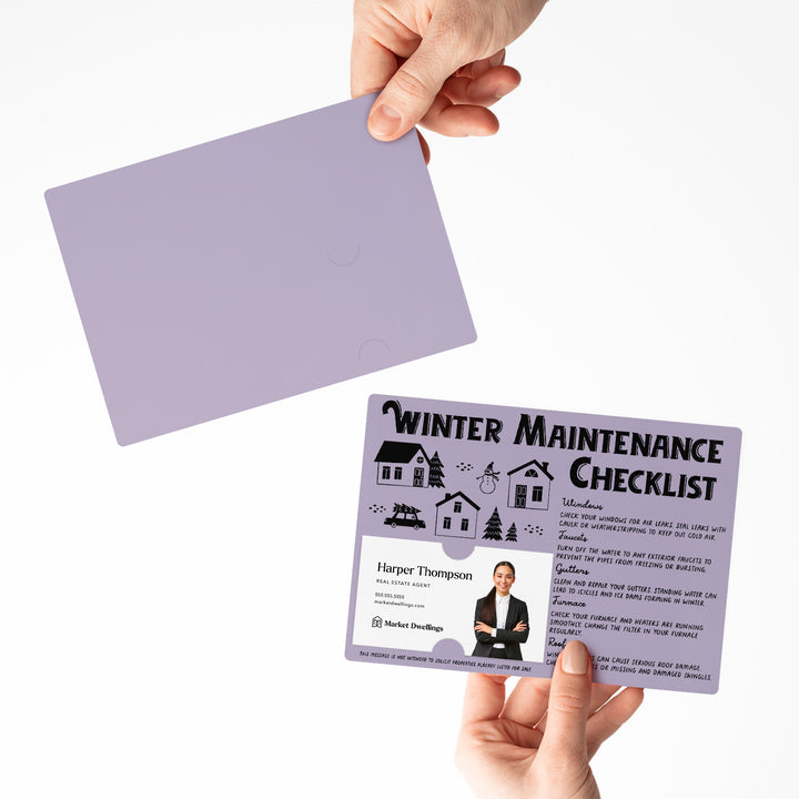 Set of Winter Maintenance Checklist | Winter Mailers | Envelopes Included | M28-M004 Mailer Market Dwellings