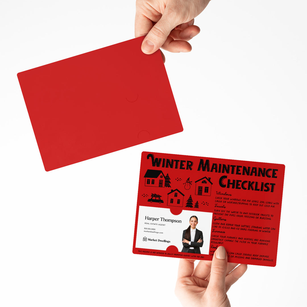 Set of Winter Maintenance Checklist | Winter Mailers | Envelopes Included | M28-M004 Mailer Market Dwellings