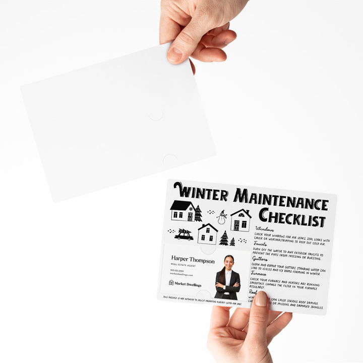 Set of Winter Maintenance Checklist | Winter Mailers | Envelopes Included | M28-M004 Mailer Market Dwellings