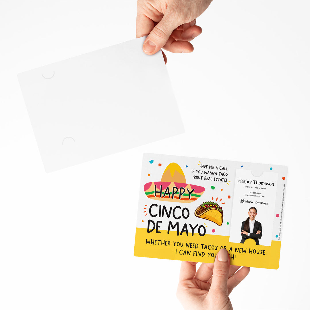 Vertical | Set of "Happy Cinco de Mayo" Colorful Real Estate Mailer | Envelopes Included | M29-M005 Mailer Market Dwellings