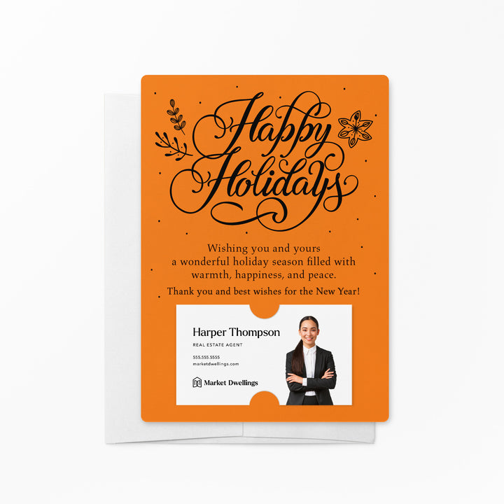 Set of Happy Holidays Mailer | Envelopes Included | M3-M007 Mailer Market Dwellings CARROT