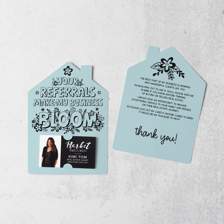 Set of Your Referrals Make My Business Bloom Real Estate Agent Mailers | Envelopes Included | M30-M001