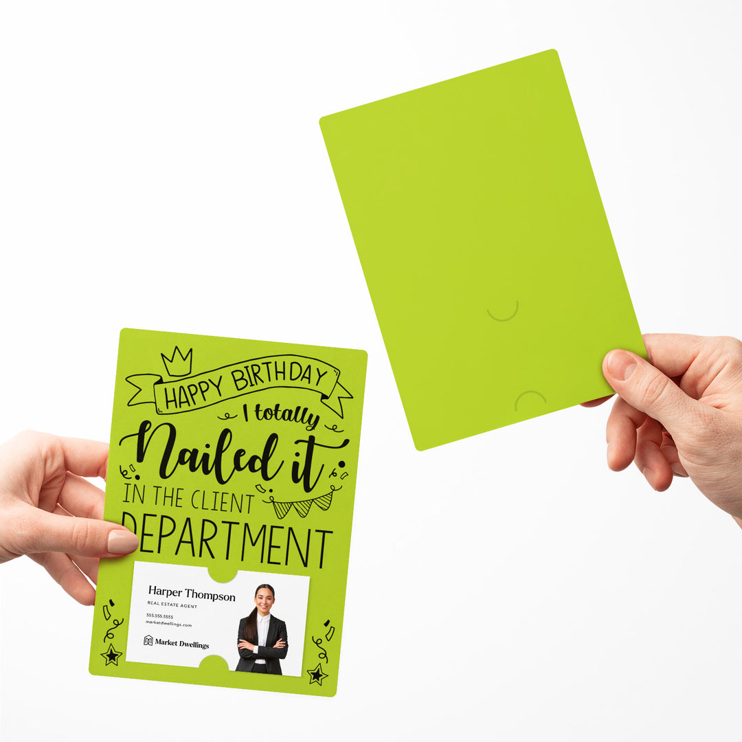 Set of "Happy Birthday I Totally Nailed It In The Client Department" Cards | Envelopes Included | M30-M007 Mailer Market Dwellings