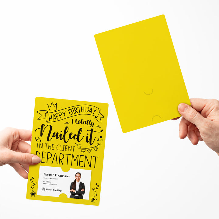 Set of "Happy Birthday I Totally Nailed It In The Client Department" Cards | Envelopes Included | M30-M007 Mailer Market Dwellings