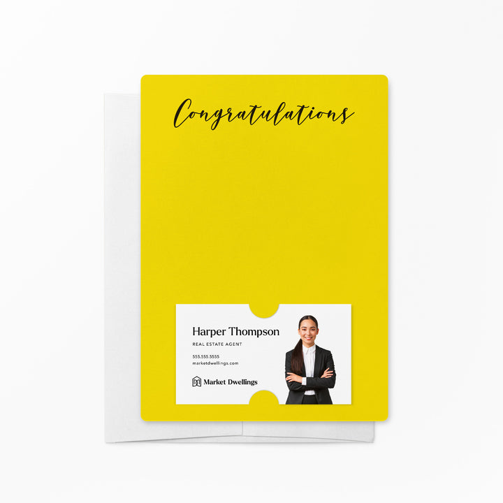 Set of "Congratulations" Notecards | Envelopes Included | M31-M007 Notecards Market Dwellings LEMON