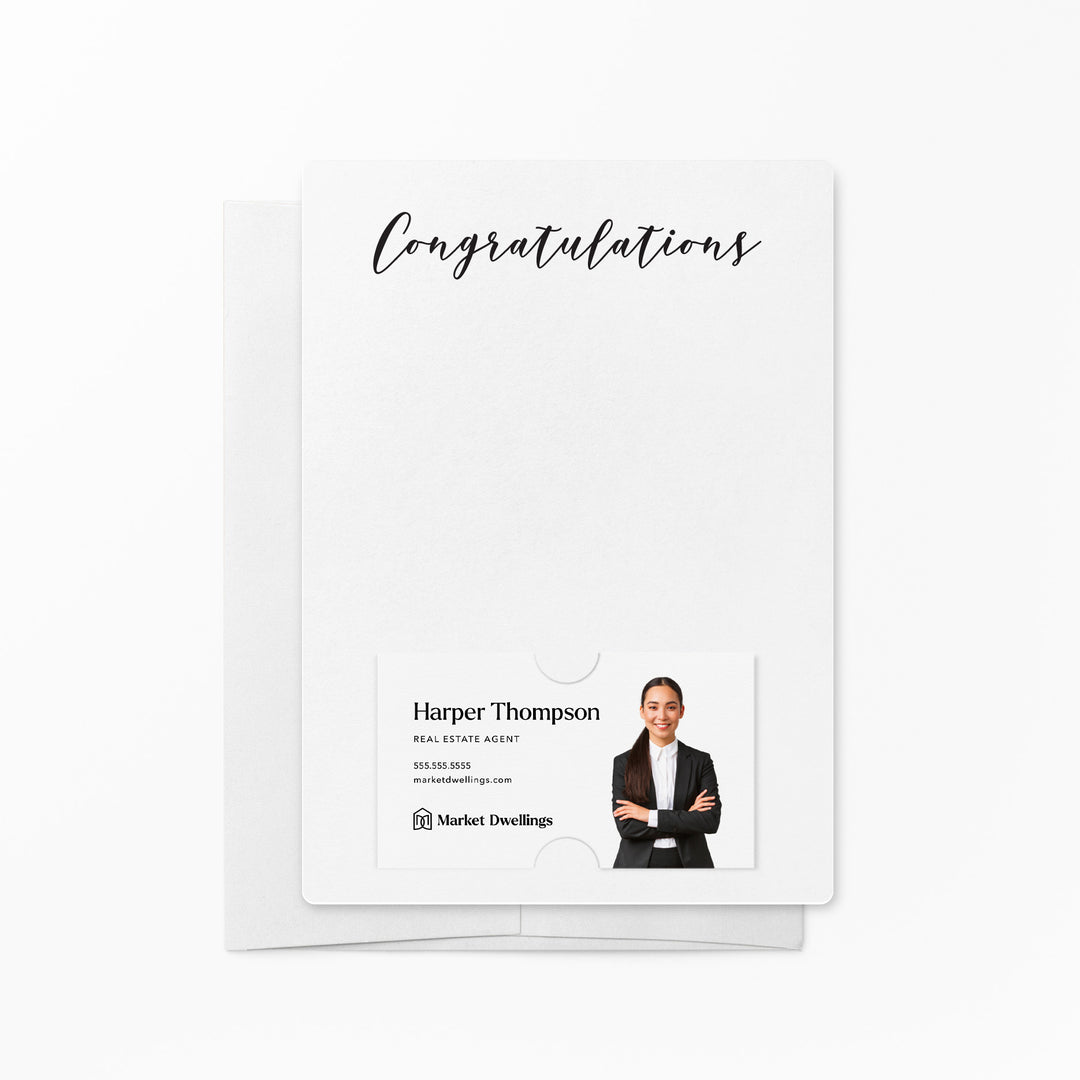 Set of "Congratulations" Notecards | Envelopes Included | M31-M007 Notecards Market Dwellings WHITE