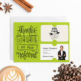 Thanks A Latte For Your Referral | Mailers with Envelopes Mailer Market Dwellings