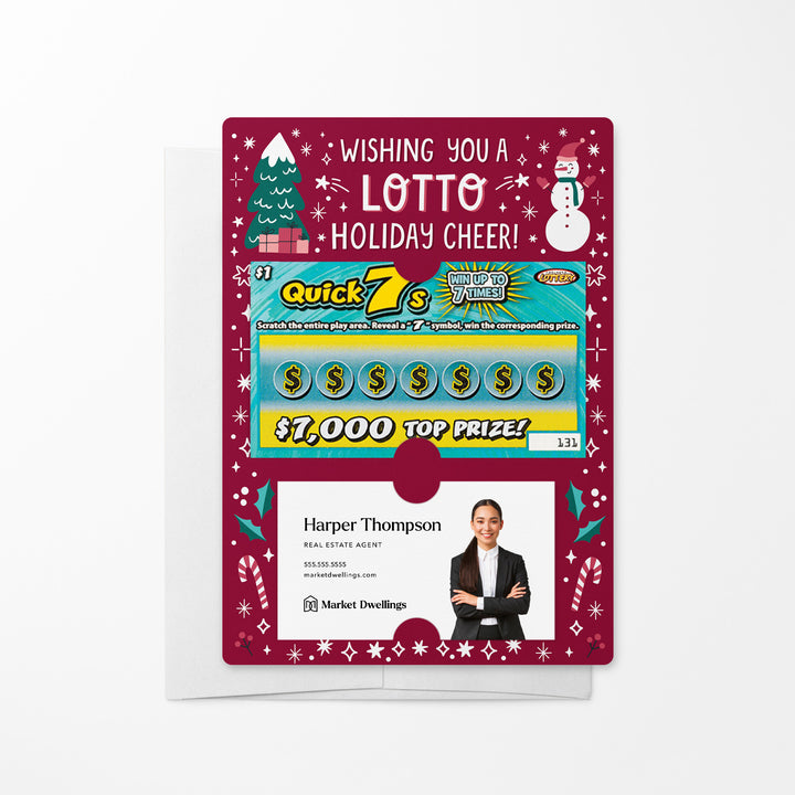 Set of Wishing You A Lotto Holiday Cheer! Lotto Mailers | Envelopes Included Mailer Market Dwellings PLUM