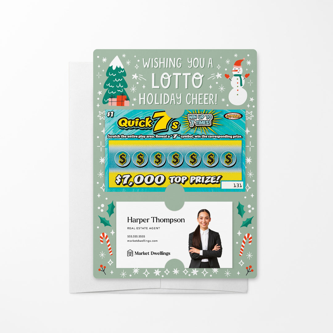 Set of Wishing You A Lotto Holiday Cheer! Lotto Mailers | Envelopes Included Mailer Market Dwellings SAGE