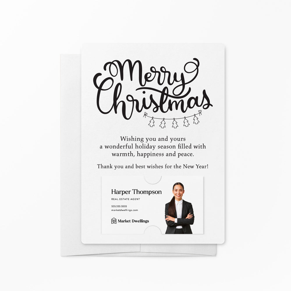 Merry Christmas with String of Trees | Mailers with Envelopes Mailer Market Dwellings WHITE 10
