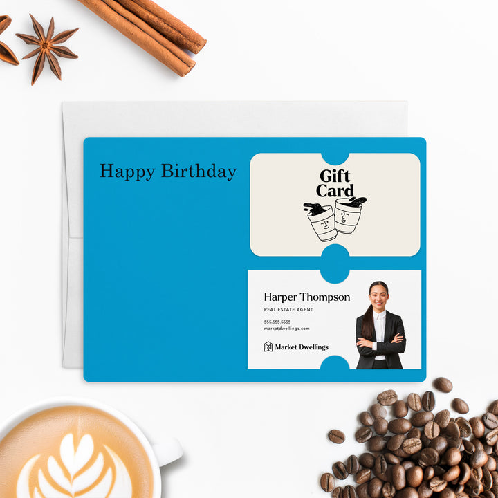 Set of "Happy Birthday" Gift Card & Business Card Holder Mailer | Envelopes Included | M33-M008 Mailer Market Dwellings