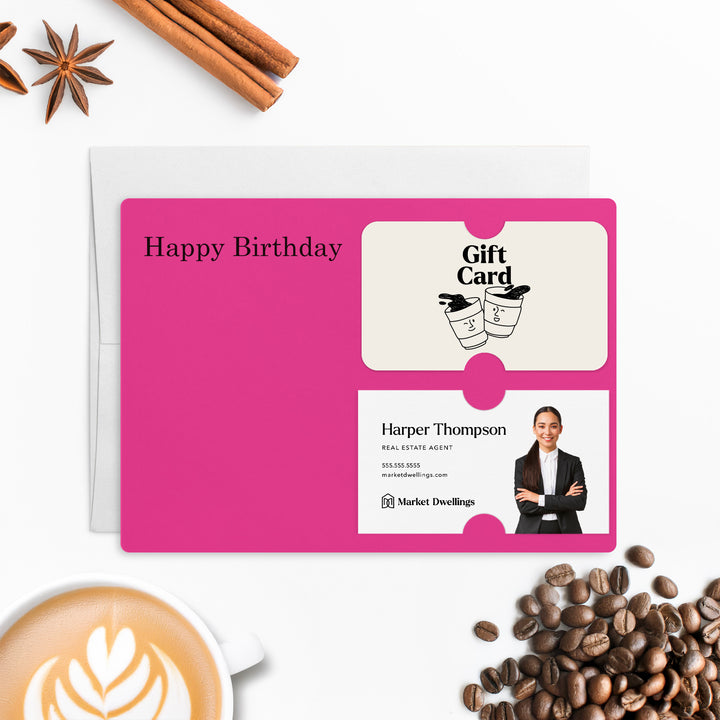 Set of "Happy Birthday" Gift Card & Business Card Holder Mailer | Envelopes Included | M33-M008