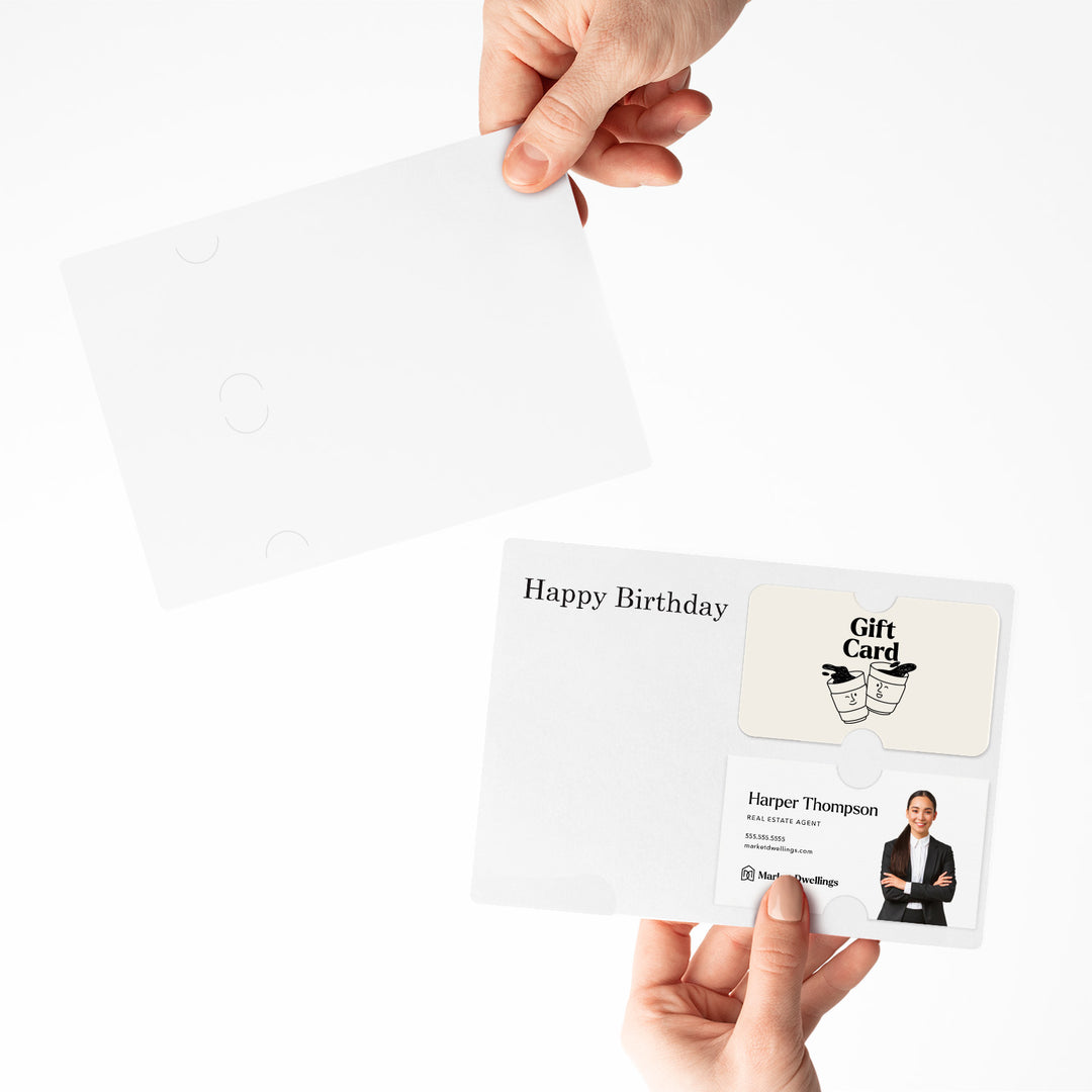 Set of "Happy Birthday" Gift Card & Business Card Holder Mailer | Envelopes Included | M33-M008