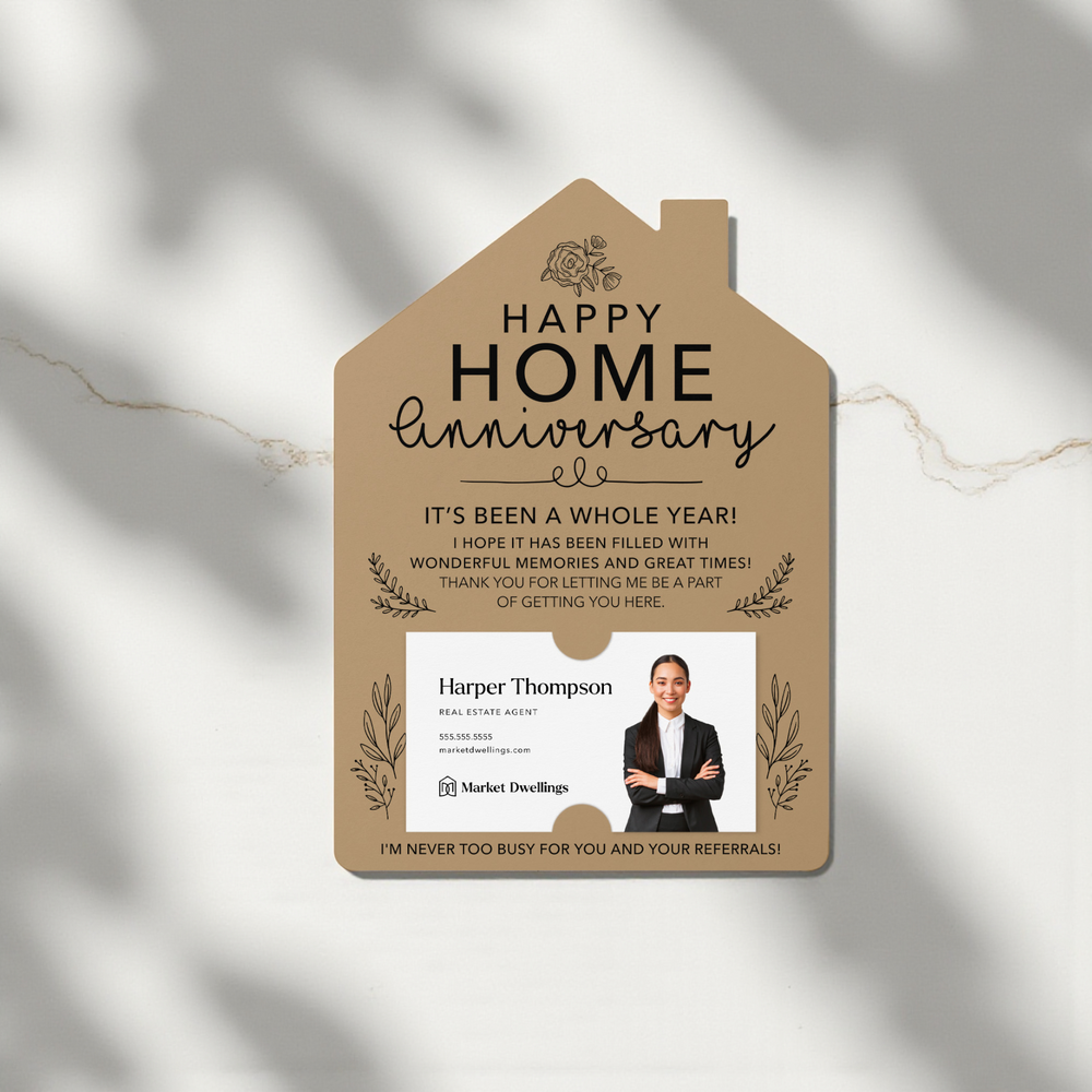 Set of Home Anniversary Real Estate Mailers | Envelopes Included | M34-M001 Mailer Market Dwellings
