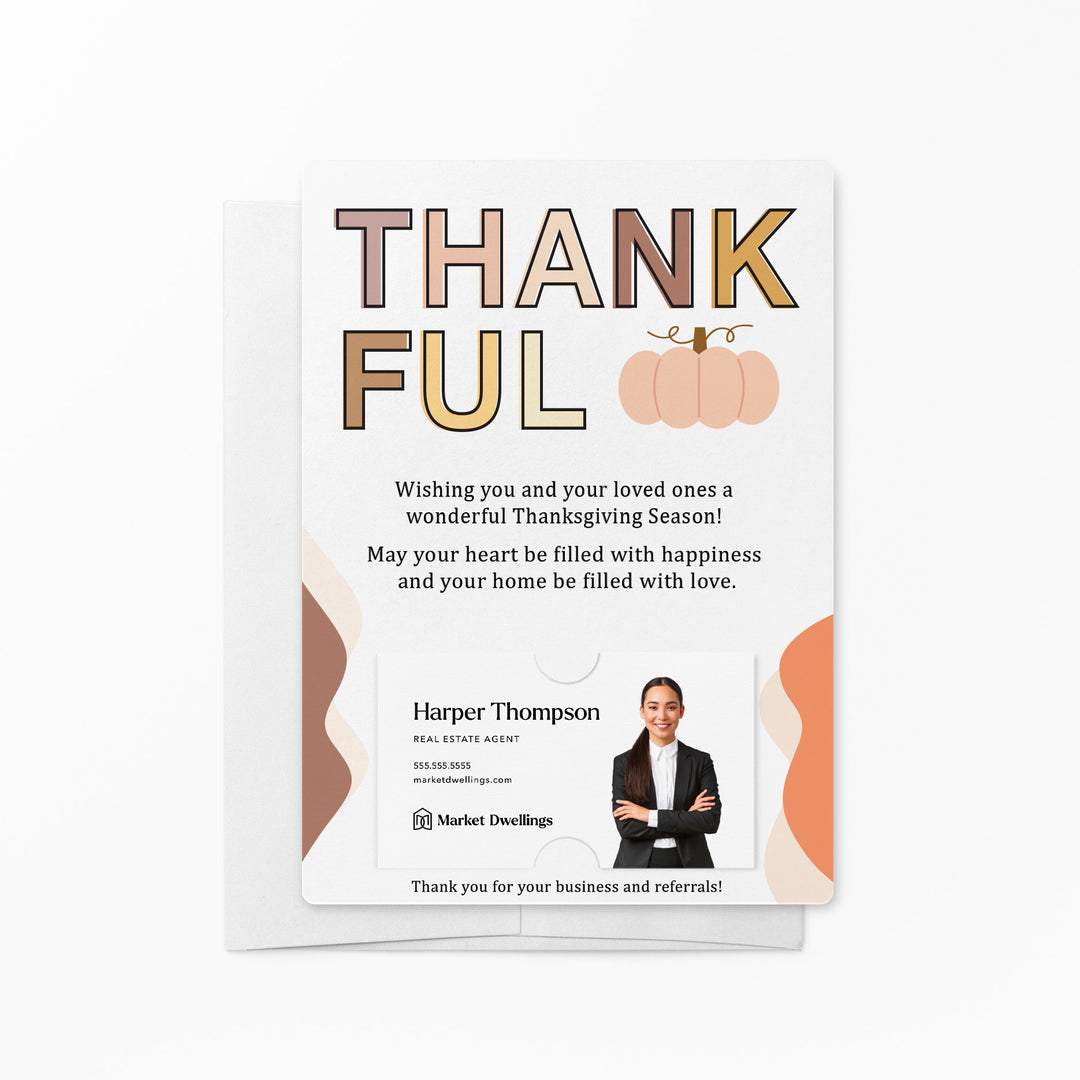 Set of "Thankful" Thanksgiving Mailers | Envelopes Included | M34-M007 Mailer Market Dwellings