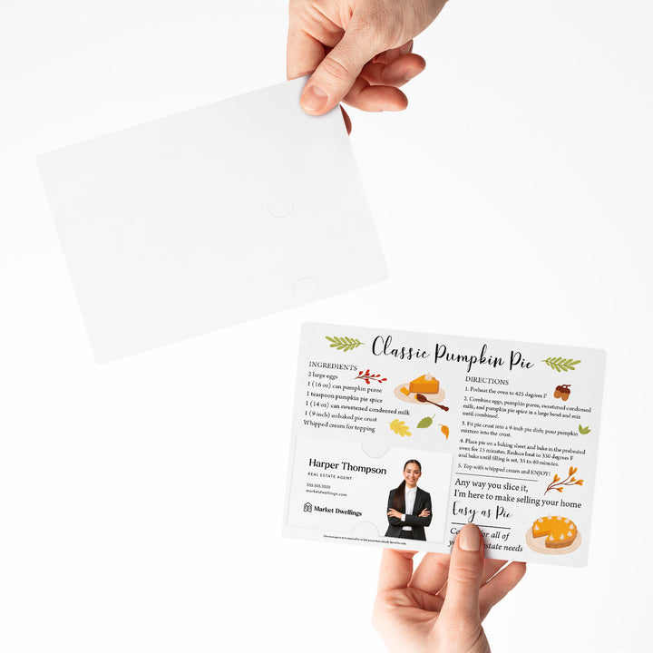 Set of "Classic Pumpkin Pie" Recipe Cards | Envelopes Included | M35-M004 Mailer Market Dwellings