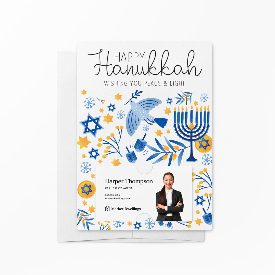 Set of "Happy Hanukkah" Colorful Mailer | Envelopes Included | M35-M007 Mailer Market Dwellings