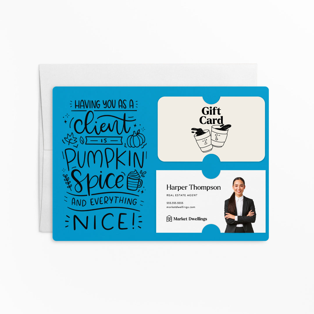 Set of "Pumpkin Spice & Everything Nice" Gift Card & Business Card Holder Mailer | Envelopes Included | M35-M008 Mailer Market Dwellings ARCTIC