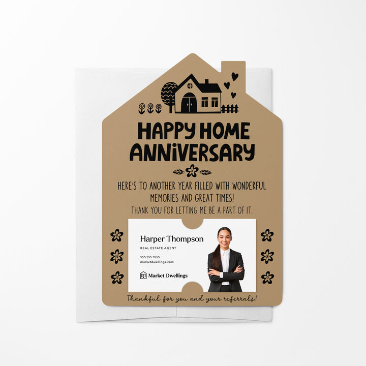 Set of Happy Home Anniversary Mailers | Envelopes Included | M36-M001 Mailer Market Dwellings KRAFT