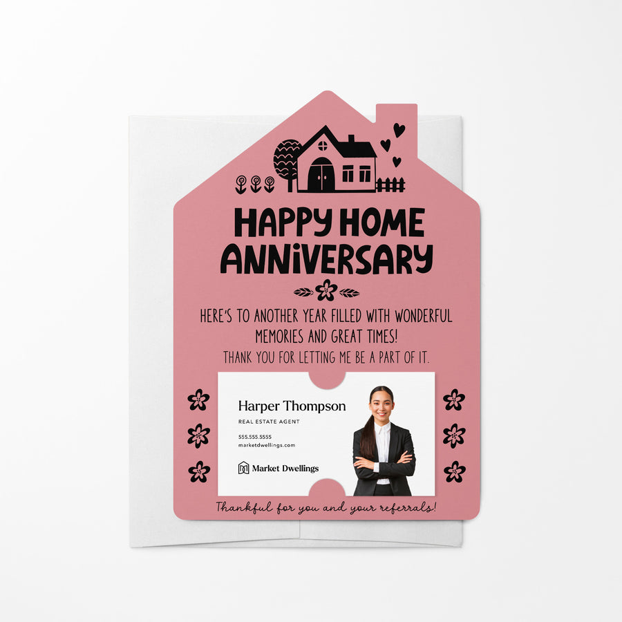 Set of Happy Home Anniversary Mailers | Envelopes Included | M36-M001 Mailer Market Dwellings LIGHT PINK