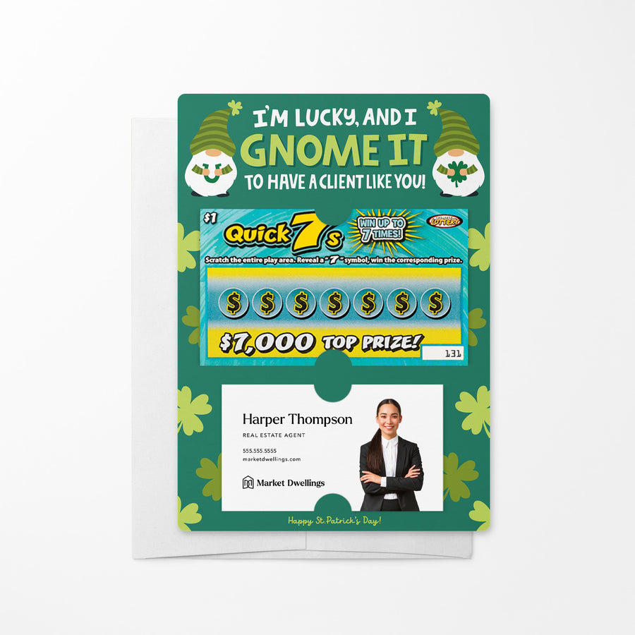 Set of I'm Lucky, And I Gnome It To Have A Client Like You! Lotto Mailers | Envelopes Included Mailer Market Dwellings