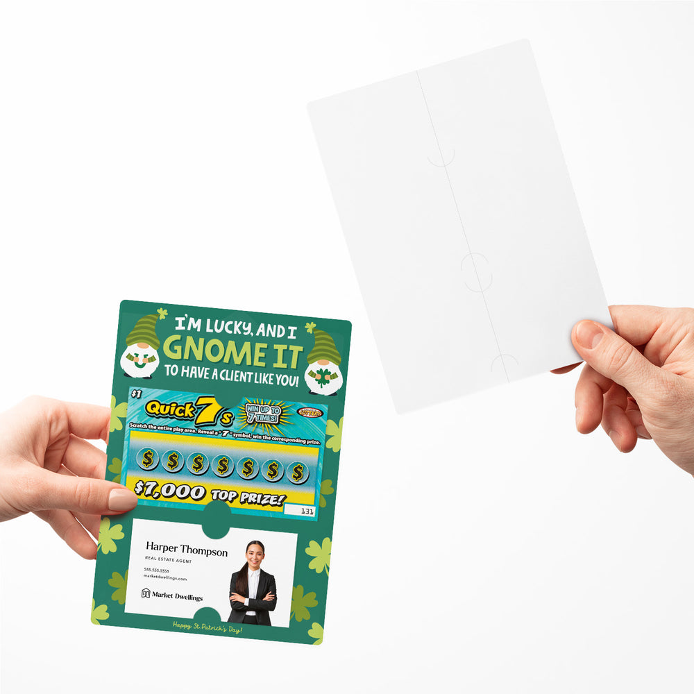 Set of I'm Lucky, And I Gnome It To Have A Client Like You! Lotto Mailers | Envelopes Included Mailer Market Dwellings