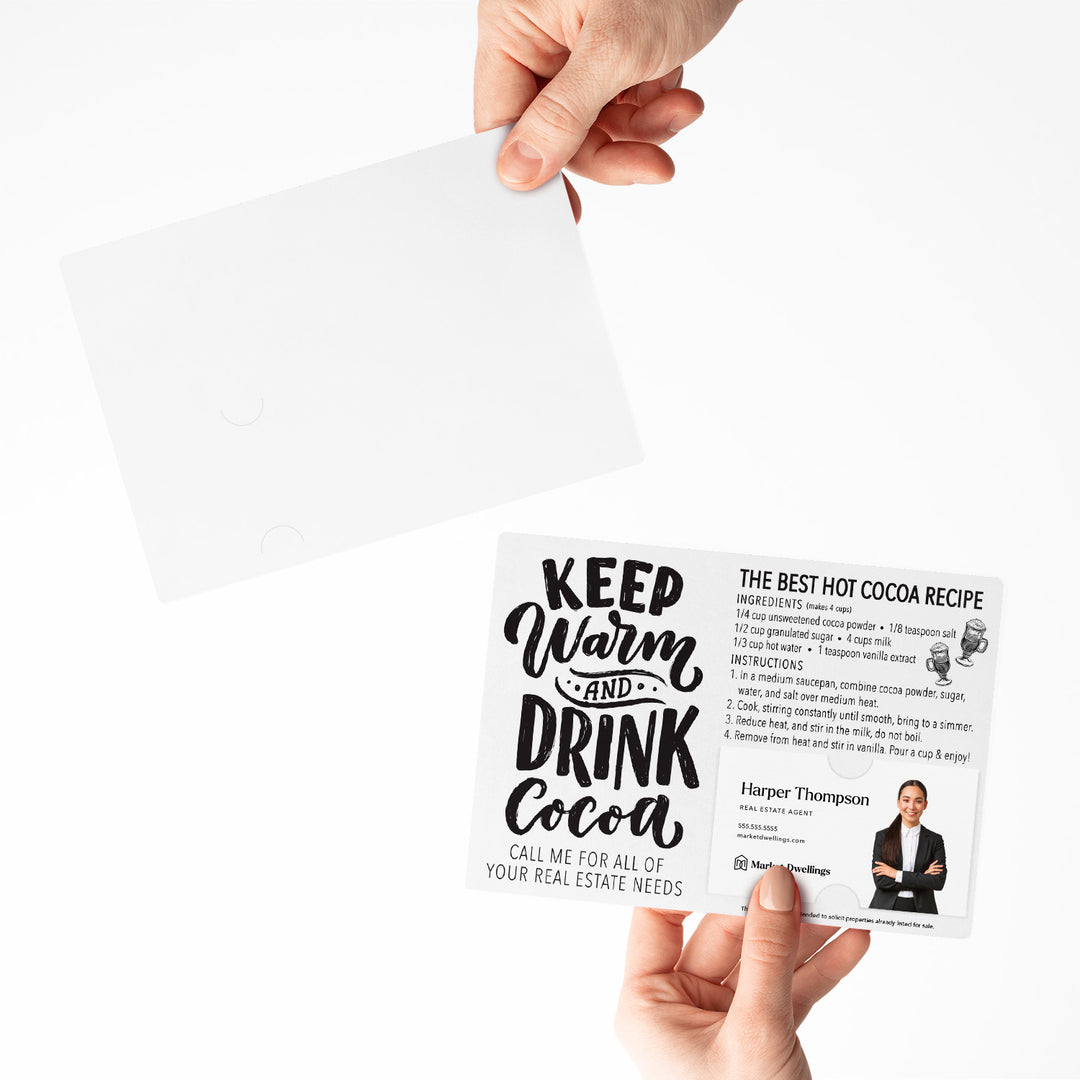 Set of "Keep Warm and Drink Cocoa" Hot Chocolate Recipe Mailer | Envelopes Included | M36-M003 Mailer Market Dwellings