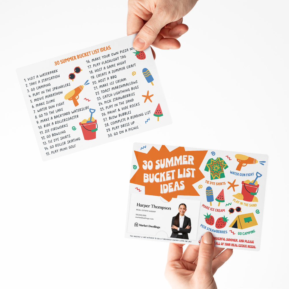 Set of 30 Summer Bucket List Ideas | Summer Mailers | Envelopes Included | M36-M004 Mailer Market Dwellings