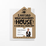 I Just Sold Your Neighbor's House Real Estate Agent | Real Estate Mailers with Envelopes Mailer Market Dwellings KRAFT 10