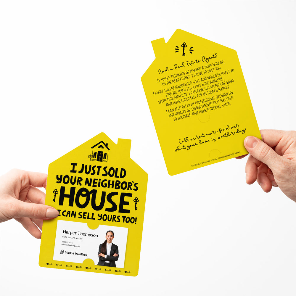 Set of I Just Sold Your Neighbor's House Real Estate Agent Mailers | Envelopes Included | M38-M001 Mailer Market Dwellings