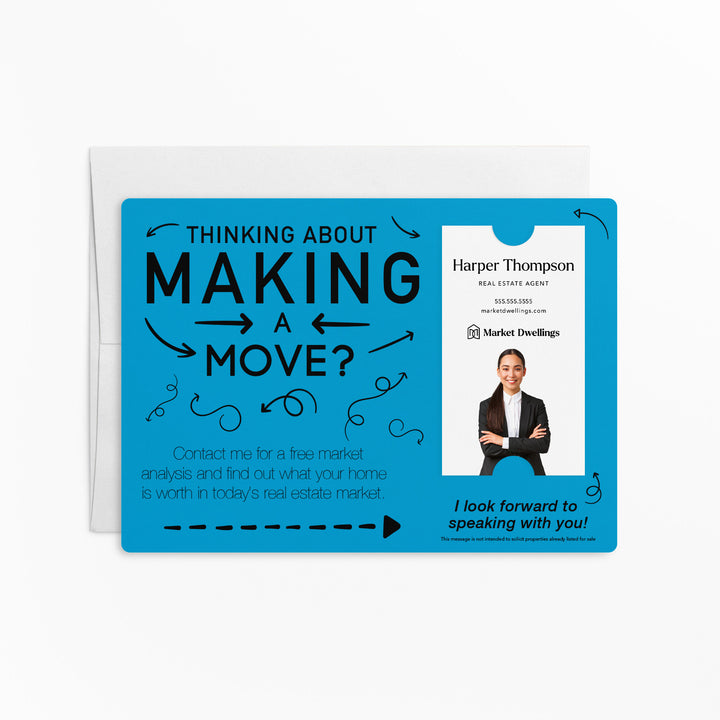 Vertical | Set of "Making a Move Real Estate" Mailer | Envelopes Included | M38-M005 Mailer Market Dwellings ARCTIC