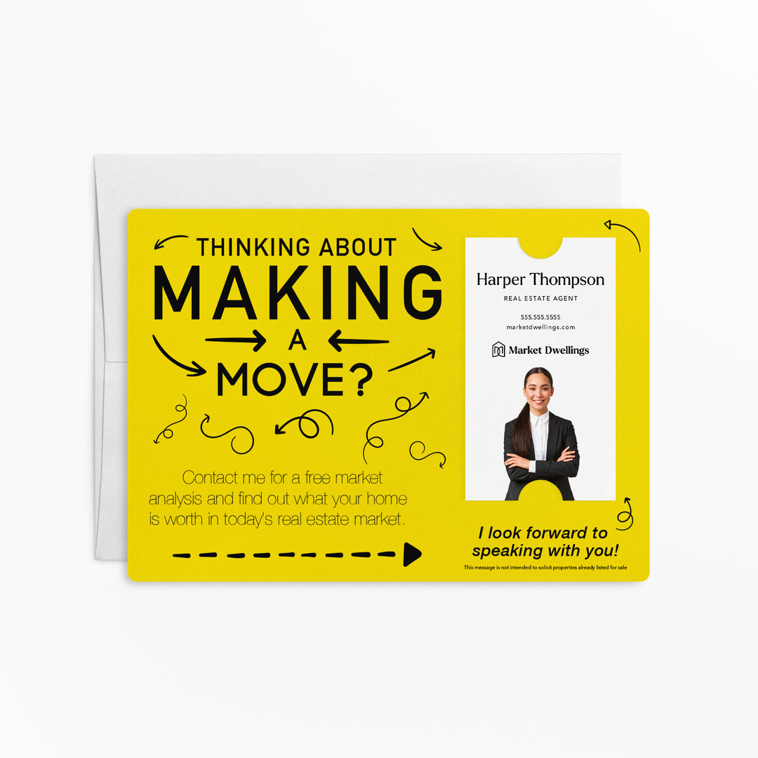 Vertical | Set of "Making a Move Real Estate" Mailer | Envelopes Included | M38-M005 Mailer Market Dwellings LEMON