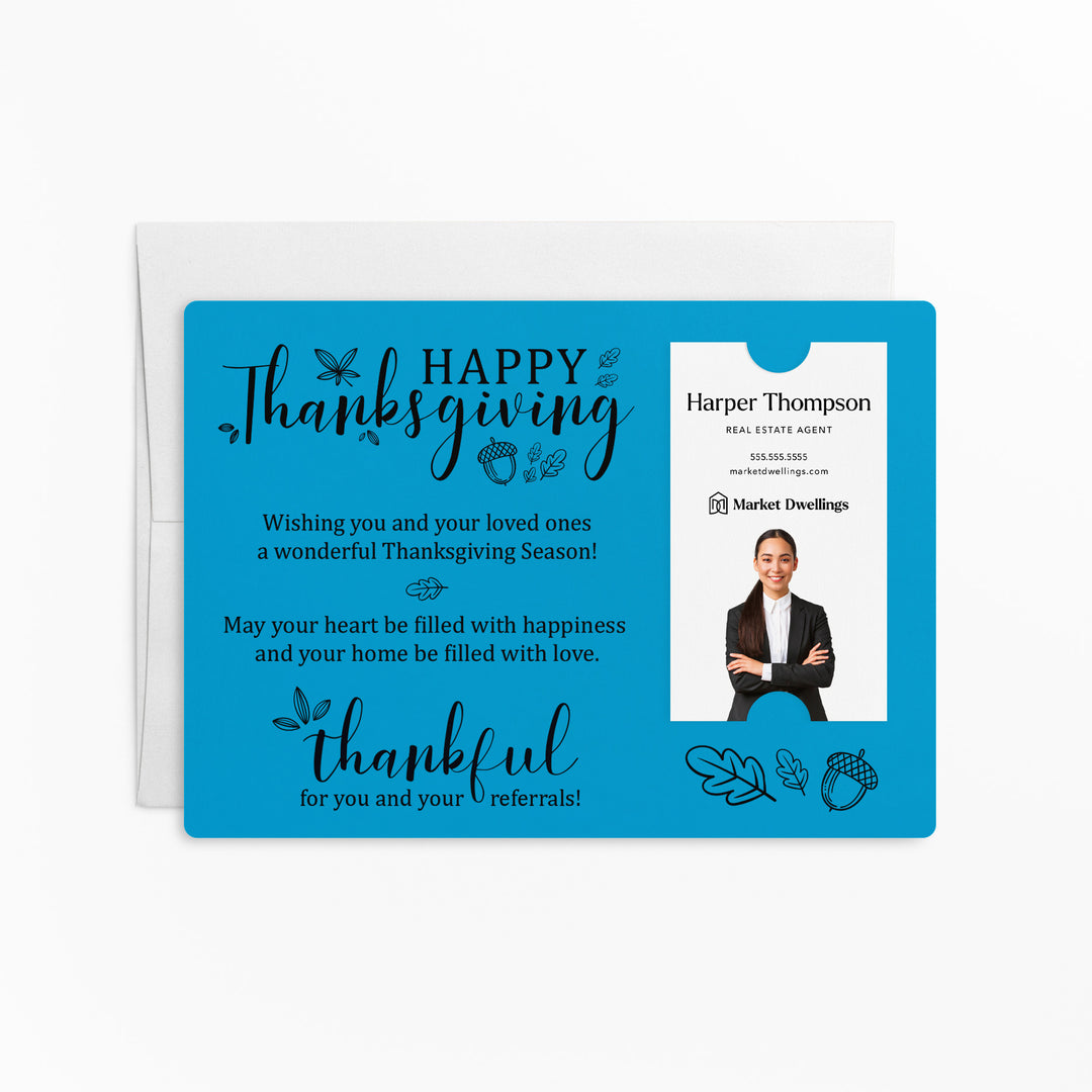 Vertical | Set of "Happy Thanksgiving" Fall Mailer | Envelopes Included | M39-M005 Mailer Market Dwellings ARCTIC