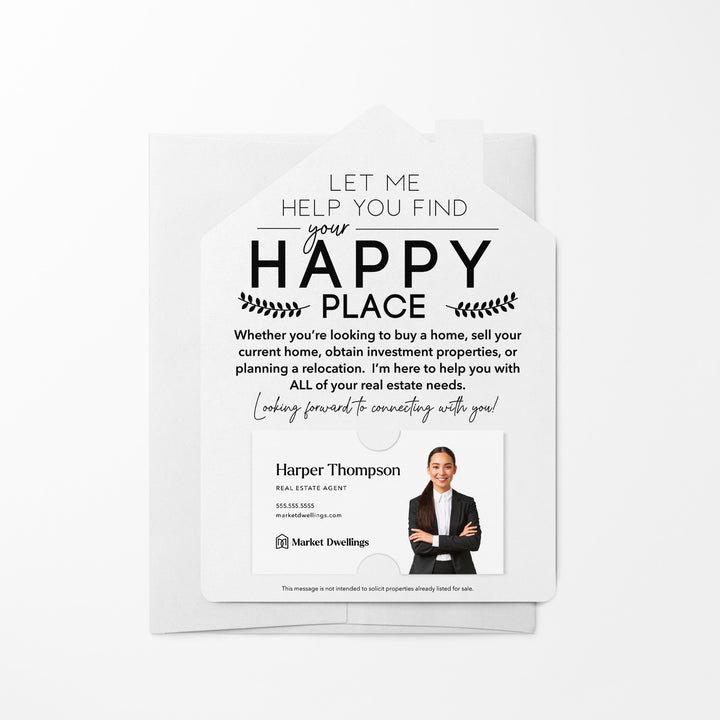 Set of Happy Place Real Estate Mailers | Envelopes Included | M4-M001