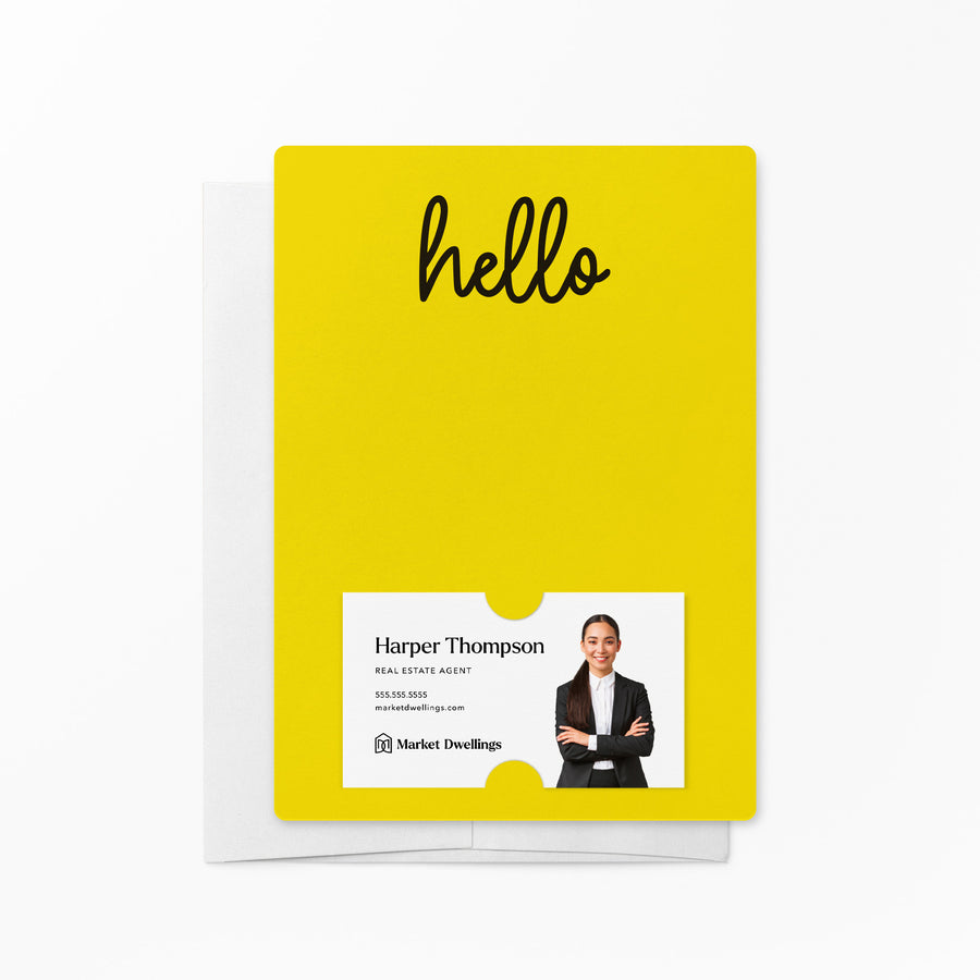 Set of "Hello" Notecards | Envelopes Included | M4-M007 Notecards Market Dwellings LEMON